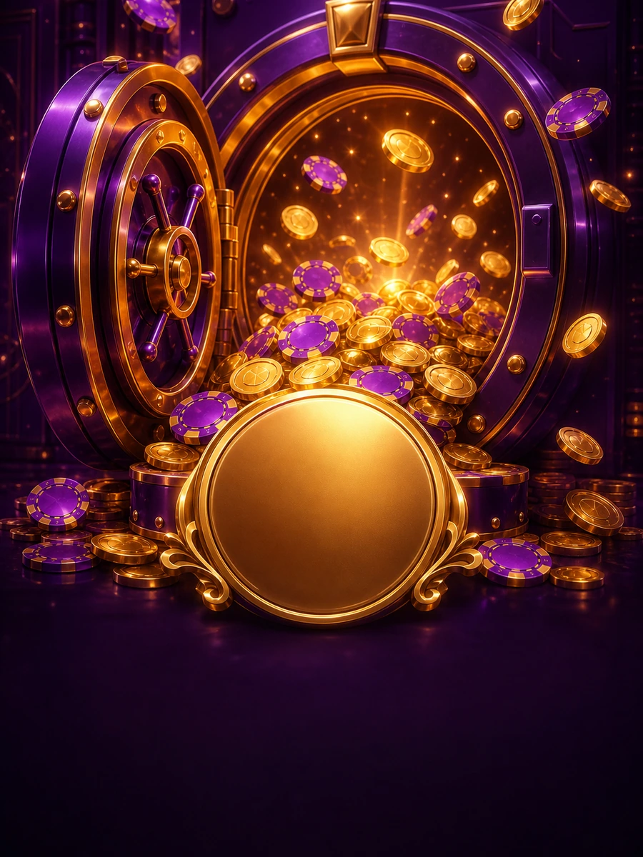 Glossy vault of coins for Mega888 jackpot games