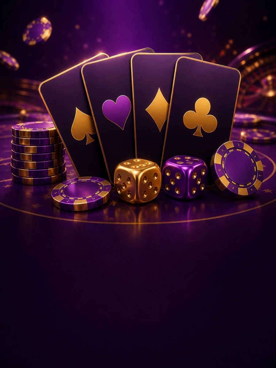 Glossy cards, dice and chips for Mega888 table games
